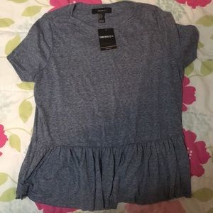 Heather blue peplum top